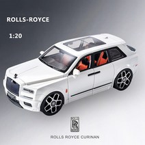 모형자동차 다이캐스트 롤스로이스1:22 스케일 SUV Mansory 롤스 로이스 컬리넌 메탈 모델 라이트 사운드, 01 WHITE