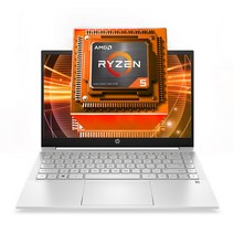 HP 14-EC1010AU AMD 바르셀로 탑재 파빌리온 22년 신모델 대학생 노트북, Freedos, 8GB, 256GB, 실버