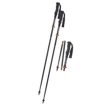컴퍼델 크로스 스틱 컴팩트 트레킹 폴 - 한쌍 등산 225646, Black/Orange, 39-125 CM, 블랙/오렌지