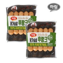 하림 닭가슴살 후랑크 600g 2개, 1세트