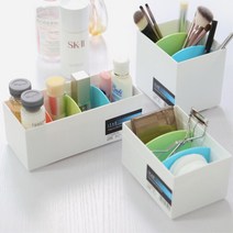 화장대 화장품 뷰티용품 수납 칸막이 수납함 여대생 디자인 소품 바구니, 4번 슬림 화이트
