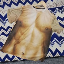 맨몸 근육 복근 반팔 티셔츠 XL 관종템 인싸템 단체티