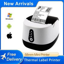 라벨 스티커 IENRONPRITER 58mm 열전사 프린터 지원 USB 또는 블루투스 영수증 미니 POS 기계 가정/상점 용, 02 Bluetooth_02 미국 플러그
