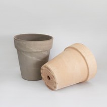 데로마 바소 알토 듀오 이태리 토분 테라코타 빈티지 인테리어 도자기 화분+받침세트, 화이트, 26호(화분+받침세트_R21)
