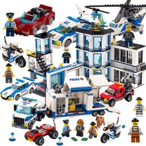 레고시티 기차역 햄버거가게화재구조 픽업견인트럭 소방관프레드 정비공장 사다리소방차 저스틴저스티스의소형경찰차 시티소방액세서리세트 경찰이동지휘본부트럭 체이스맥케인 소방관 호환블록, 경찰총동원 1730알갱이 3세트