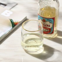 [몬즈] 골드라인 레트로 유리컵 언더락 480ml 1p, 색상:골드 레트로 480ml