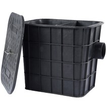 대형 유수 분리기 식당 그리스트랩 오일 걸름망 PE, 덮개있는 분리기 56x46x52cm