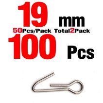 MNFT-100 스테인레스 스틸 소프트 미끼 후크 바늘 낚시 싱커 무게 루프 헤드 리드, 04 Size 19mm 100 Pcs