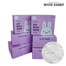 화이트래빗 / 100% 순면 엠보싱 화장솜/ 토끼엠보 / 대용량 / 600매(100매 X 6박스) /, 100매, 6박스