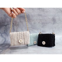 DIY 코바늘 데이지 카드지갑 패키지 뜨개가방만들기 뜨개질, 8.버건디, 1개