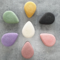 ﻿ 천연 식물성 100% 원형 곤약 스펀지 메이크업 클렌징-저자극 얼굴세안 스폰지 ﻿, 5. 블랙-챠콜