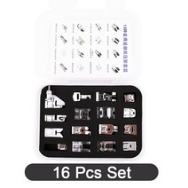 8-82 개 세트 재봉틀 액세서리 노루발 DIY 패치 워크 발 페달 도구 키트 용품, 05 16 Pcs Set Box