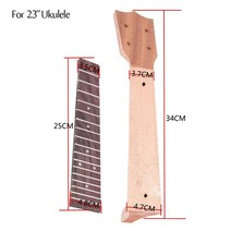 우쿨렐레 목 지판 Fretboard 21/ 23/ 26 DIY 액세서리 부품 콘서트 현악기, 03 23 inch