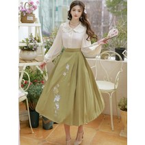 개량한복 스타일 스커트 상하세트 투피스 철릭 블라우스 치마