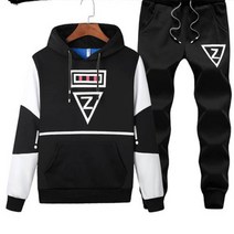 가바바 남성 빅사이즈 겨울 기모트레이닝복세트 5XL까지 특이한 프린팅 매력만점 포켓 후드 투피스 긴팔트레이닝복세트 G41016