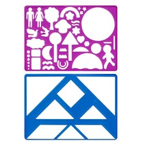 그림그리기 도형인지 모양자 2종세트 사고력 모형그리기 감각발달 학습교구