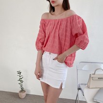 끄레아또레 끄레아또레 여성스런 시원하게 박시한 블라우스 RS217MA105