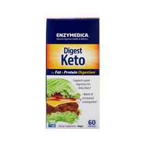 Enzymedica 엔자이메디카 다이제스트 케토 60 캡슐 고초균 리파아제 테라 블렌드 포함