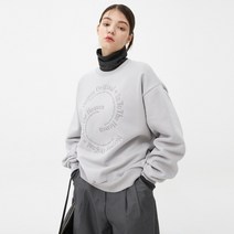 앤커버 세미서클 텍스트 스웨트셔츠-그레이 - GREY 144187