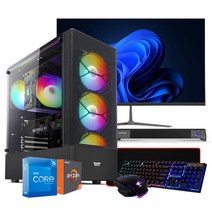 에코컴퓨터 인텔12세대 라이젠5 조립pc 조립컴퓨터 컴퓨터 풀세트 본체 데스크탑, 에코OA_01, 24형LED세트