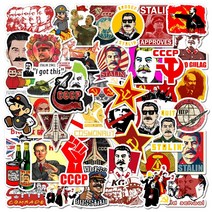 간지폭발 소련 스탈린 레트로 스티커 낙서 노트북 자전거 오토바이 스케이트 보드 데칼 방수 장난감 10/50, 02 50PCS Full Version