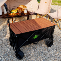 아이리 몬스터 캠핑 웨건 광폭 오픈형 100KG 중량, 블랙상판