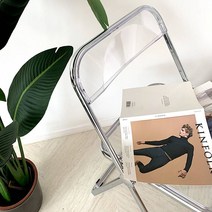 레이디와이 홈카페의자 접이식 투명 폴딩 아크릴 심플 고스트체어 파스텔 7컬러, 투명 핑크