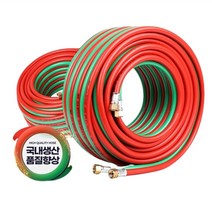 국산 일체형 가스용접기호스 산소두줄 5mm 8mm 100M 니플장착 커넥터, 상품선택, 5x100