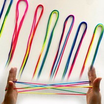 실뜨기실 실뜨기 놀이 100개입 80cm 레인보우실, 단품