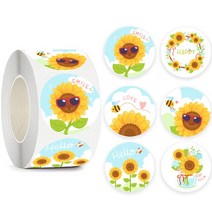 선물 장식 씰링 포장 데코레이션 스티커 해바라기 예쁜 꽃 감사합니다 씰링 라벨 수제 베이 케이크, 01 p