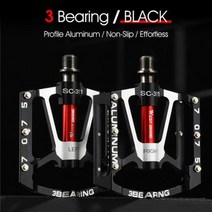 산악 자전거 페달 클릿 평페달 mtb 스트랩 페달끈WEST BIKING-자전거 페달 3 베어링 미끄럼 방지 MTB 알, 03 3 Bearings BLACK