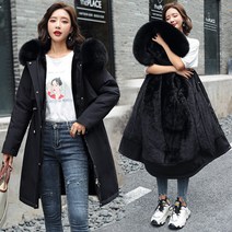스페인 면화 패딩 의류 여성의 긴 대형 파커 의류 2023 겨울 새 한국어 버전의 다운 코튼 패딩 재킷과 벨벳 패딩 코트 조수