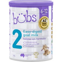 법스 호주 Bubs Goat Stage 2 2단계 이지 다이제스트 팔로우온 6-12개월 산양 분유 800g, 1팩