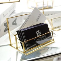 이음데코랩 골드 명함꽂이 명함집 명함케이스 개업선물 명함거치대 명함보관함, 2단스탠드형