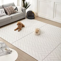 휴팡 애견매트 6T 양면PVC 사각 140 X 240cm, 디자인:헤링본 그레이