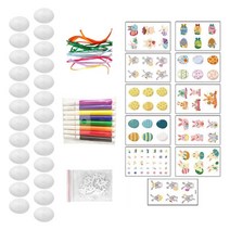 수채화 펜 그림과 흰색 부활절 달걀 공예 키트 DIY 크리 에이 티브 호의 선물 파티 홈에 매달려, 다중, 플라스틱, 다중