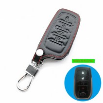 도요타 포추너 프라도 캠리 rav4 하이랜더 크라운 케이스 용 4 버튼 가죽 키 fob 쉴드 키리스 스마트 원격 자동차 지갑, [01] Black