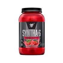 BSN SYNTHA 6 엣지 프로틴 파우더 가수분해 유청이 함유된 바닐라 미셀라 카세인 밀크 솔레이트 저설탕 24g 밀크쉐이크 28인분, 딸기 밀크셰이크, 28인분(1팩)