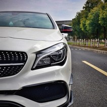 벤츠 사이드미러 커버 카본 악세사리 용품 E C S 클래스 GLC CLA CLS GLE, B타입 레드 포인트 카본 블랙