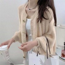 연두색 가디건 루즈핏 민트색 부클 초록색 꽃자수 니트 하늘색 빅카라 보석단추 연보라 크롭