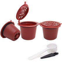 커피 머신 호환 부품 3pcs 네스프레소 리필 가능한 캡슐 컵 재사용 가능한 캡슐 스푼 브러시 필터 액세서리, 3개