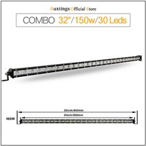 작업등 트럭 화물차 중장비 보조등 Auxtings 울트라 슬림 7 13 20 25 32 38 3939인치 LED 조명 12v 24v 지프 atv 용 led 바 트랙터 운전 카, 32인치 콤보