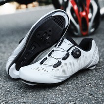 TABOLU 로드바이크 MTB 입문용 클릿슈즈 평페달슈즈 자전거신발, 44, 화이트(로드클릿)