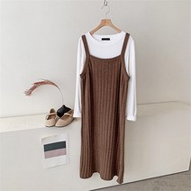 코지일이삼 코지23 여자 데일리 여친룩 러블리한 큐티 골지 끈 롱원피스 (7374911)