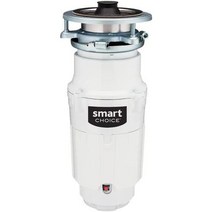 Smart Choice SC05DISPC1 12 HP 음식물 쓰레기 처리기 2600RPM 흰색 부식 방지 유리 강화 폴리에스터 그라인드 챔버, 단일모델명/품번