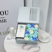 리빙디움 비누꽃 어버이날 카네이션 3컬러, 스카이블루