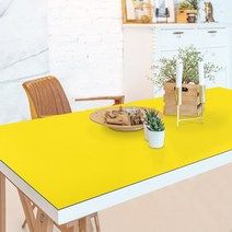 어나더 양면 가죽 방수 사각 식탁보 매트, 80 x 140 cm, 네이비 + 옐로우
