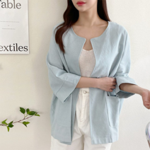 NewCare 여성 여름 린넨자켓 루즈핏 자켓