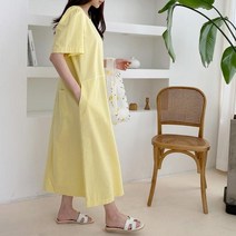 모던코튼아이예뻐 휴양지 원피스 DRESS 면원피스 블랙 Black 연노랑