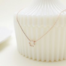 [오후세시] 심플 스틱 큐빅 링 팬던트 목걸이